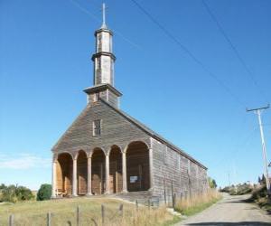 Puzzle Εκκλησίες της Chiloé, χτισμένο εξ ολοκλήρου από ξύλο. Χιλή.